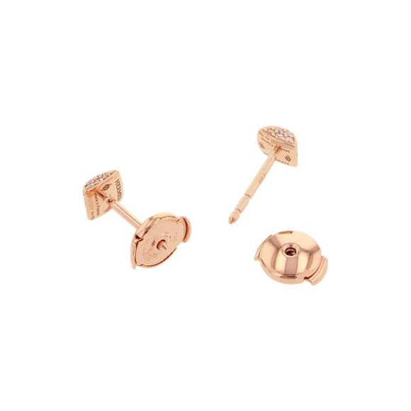 HERMES Crew de H Stud Earrings 18K Pink Gold - Picture 8 of 10